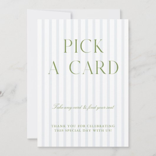 Sage Green & Blue Kies een Kaart Trouwbord (Voorkant)