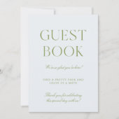 Sage Green & Blue Wedding Guest Book Sign Kaart (Voorkant)
