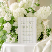 Sage Green & Blue Wedding Guest Book Sign Kaart