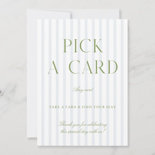 Sage Green & Blue Wedding Kies een Kaart Teken (Voorkant)
