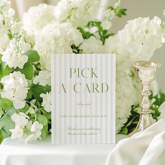 Sage Green & Blue Wedding Kies een Kaart Teken