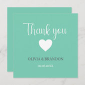 Sage Green Blue Wedding Thank You Note Card Bedankkaart (Voorkant / Achterkant)