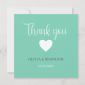 Sage Green Blue Wedding Thank You Note Card Bedankkaart (Voorkant)