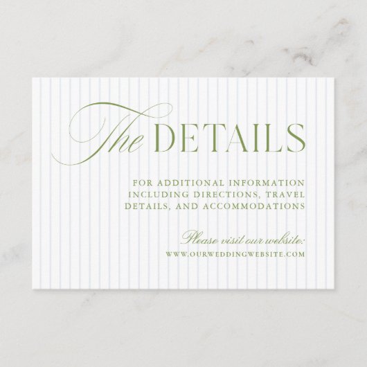 Sage Green & Blue Wedding Website Behuizing Kaart (Voorkant)