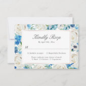 Sage Green Blue White Botanical Floral Border RSVP (Voorkant)