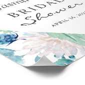 Sage Green Blue White Floral Vrijgezellenfeest Sig Poster (Hoek)