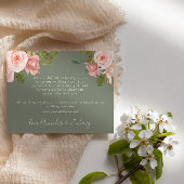 Sage Green Blush Bloemen Trouwruimte Kaart