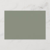 Sage Green Blush Bloemen Trouwruimte Kaart (Achterkant)