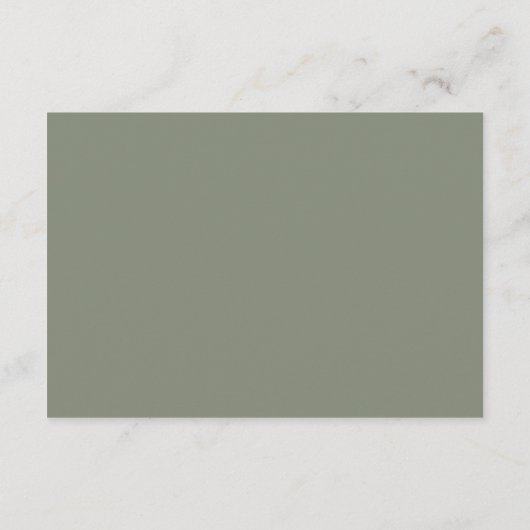 Sage Green Blush Bloemen Trouwruimte Kaart (Achterkant)