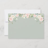 Sage Green Blush Floral Elegant Weddding RSVP (Achterkant)
