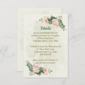 Sage Green Blush Flowers Wedding Details Informatiekaartje (Voorkant / Achterkant)