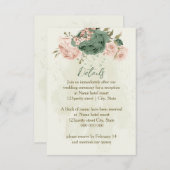 Sage Green Blush Flowers Wedding Details Informatiekaartje (Voorkant / Achterkant)