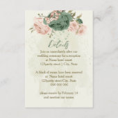 Sage Green Blush Flowers Wedding Details Informatiekaartje (Voorkant)