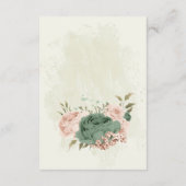 Sage Green Blush Flowers Wedding Details Informatiekaartje (Achterkant)