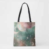 Sage Green Blush Moon Earthy Aesthetic Tote Bag (Voorkant)
