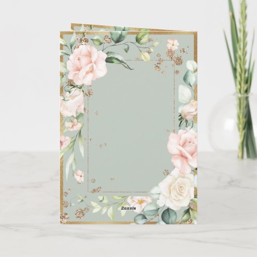 Sage Green Blush Pastel Waterverf Floral Romantic (Achterkant)
