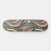 Sage Green, Blush Pink, Dusty Blue Retro Swirl Persoonlijk Skateboard (Horizontaal)