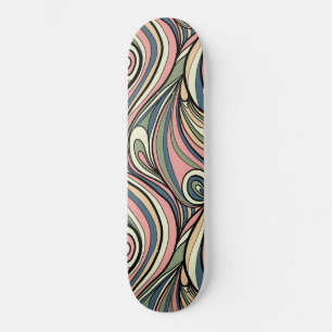 Sage Green, Blush Pink, Dusty Blue Retro Swirl Persoonlijk Skateboard