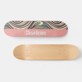 Sage Green, Blush Pink, Dusty Blue Retro Swirl Persoonlijk Skateboard (Horizontaal)