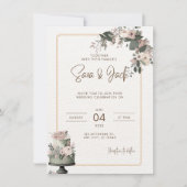 Sage Green & Blush Pink Floral Wedding Invitations Save The Date (Voorkant)