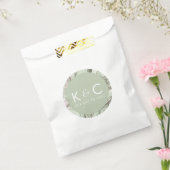 Sage Green & Blush Pink Marble Treat Favor Bag Bedankzakje (Gezegeld)