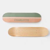Sage Green & Blush Pink Persoonlijk Skateboard (Horizontaal)