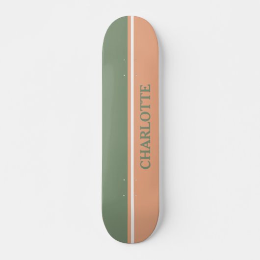 Sage Green & Blush Pink Persoonlijk Skateboard (Voorkant)