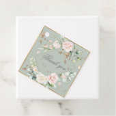 Sage Green Blush Waterverf Floral Wedding Bedankjes Labels (In situ)