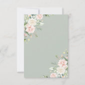 Sage Green Blush Waterverf Foto Floral Wedding Save The Date (Achterkant)