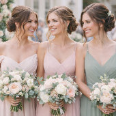 Sage Green & Blush Wedding Attire Card Kaart