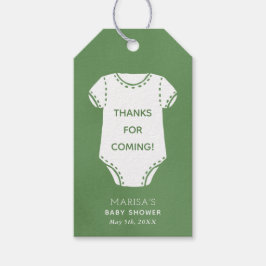 Sage Green Bodysuit Baby shower Favor Gift Labels Cadeaulabel
