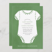 Sage Green Bodysuit minimalistisch Baby shower Kaart (Voorkant / Achterkant)