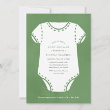 Sage Green Bodysuit minimalistisch Baby shower