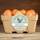 Sage Green Boerderij Fresh Egg Labs Ronde Sticker