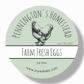 Sage Green Boerderij Fresh Egg Labs Ronde Sticker