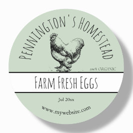 Sage Green Boerderij Fresh Egg Labs Ronde Sticker