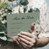 Sage Green Bohemian Floral Save the Date Aankondigingskaart