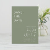 Sage Green Bohemian Save the Date Invitation Kaart (Staand voorkant)