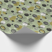 Sage Green Boho Abstract Christmas Cadeaupapier (Hoek)