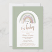 Sage Green Boho Arch Baby shower Invitation Kaart (Voorkant)