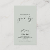 Sage Green Boho Arch Logo Makeup Artist Beauty VIP Klantenkaartje (Achterkant)