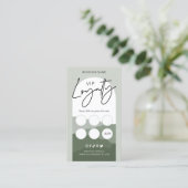 Sage Green Boho Arch Logo Makeup Artist Beauty VIP Klantenkaartje (Staand voorkant)