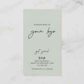 Sage Green Boho Arch Logo Makeup Hair Salon Afsprakenkaartje (Achterkant)
