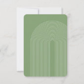 Sage Green Boho Arch - Minimale bruiloft RSVP Kaartje (Achterkant)