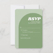 Sage Green Boho Arch - Minimale bruiloft RSVP Kaartje (Voorkant)
