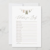 Sage Green Boho Baby Clothes Wishes for Baby Kaart (Voorkant)