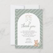 Sage Green Boho Baby Nursery Bedankkaart (Voorkant)