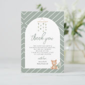 Sage Green Boho Baby Nursery Bedankkaart (Staand voorkant)