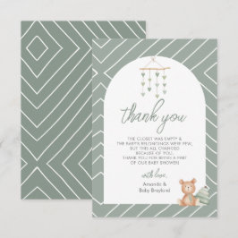Sage Green Boho Baby Nursery Bedankkaart
