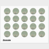 Sage Green Boho Bloemen Baby in Bloom Shower Ronde Sticker (Vel)